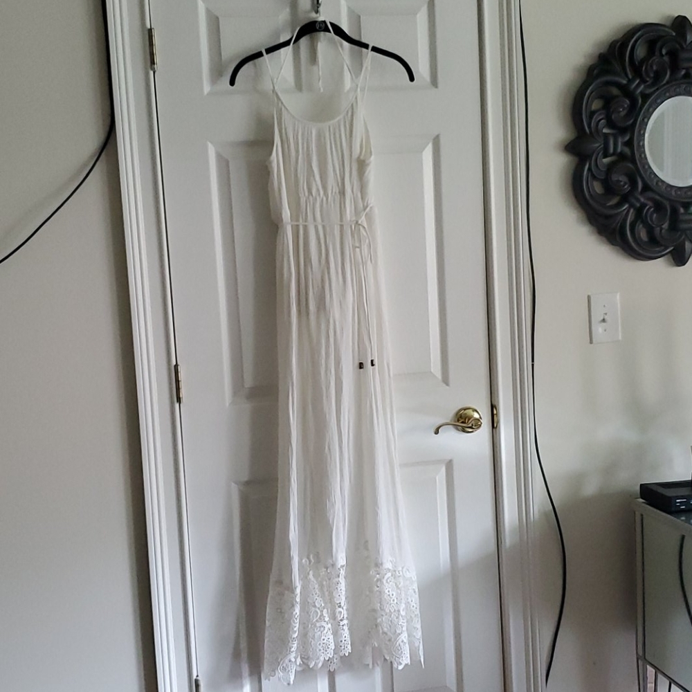 Motherhood Size Med White Summer Maxi Dress